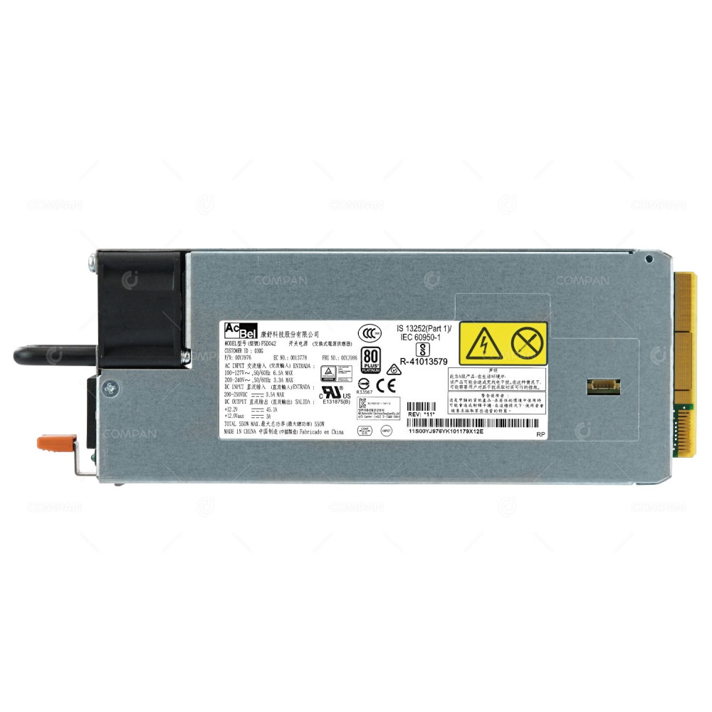 00YJ986 IBM 550W POWER SUPPLY 80 PLUS PLATINUM FOR X3650 M4 M5 00YJ976, FSD042